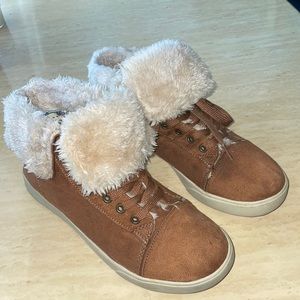 Fur sneakers